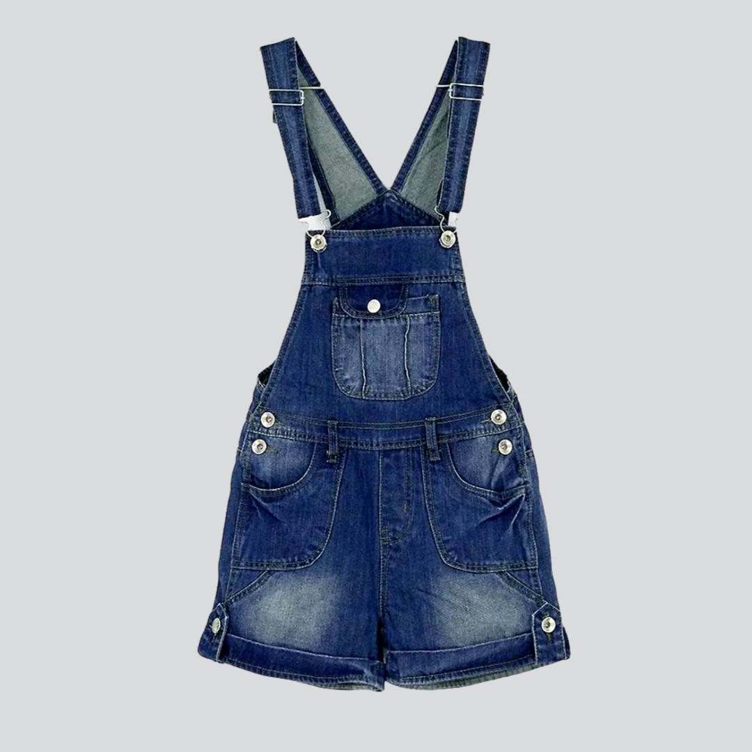 Short women denim romper