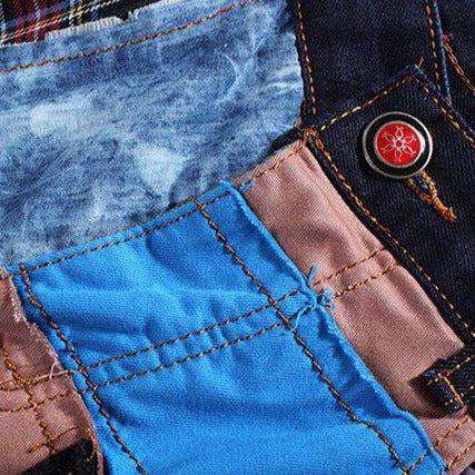 Inside-out patchwork men jeans