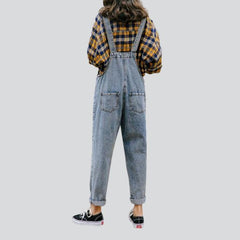 Gerader Jeans-Overall für Damen mit Taschen