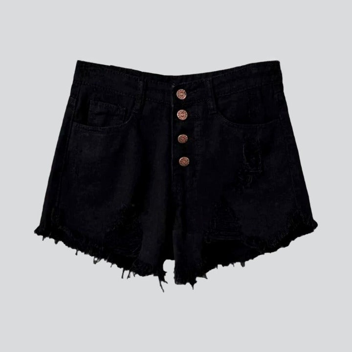 Distressed urban women denim shorts