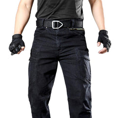 Tactical men cargo denim pants