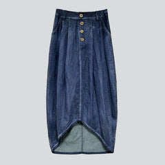 Baggy long denim skirt