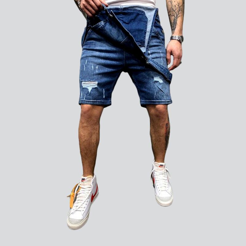 Ripped urban men denim romper