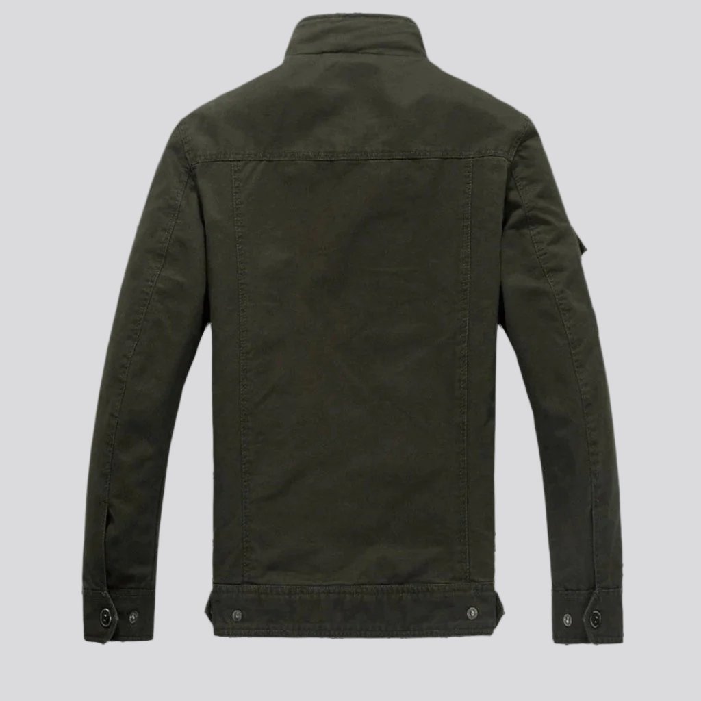 Bomber-Jeansjacke mit Patches für Herren