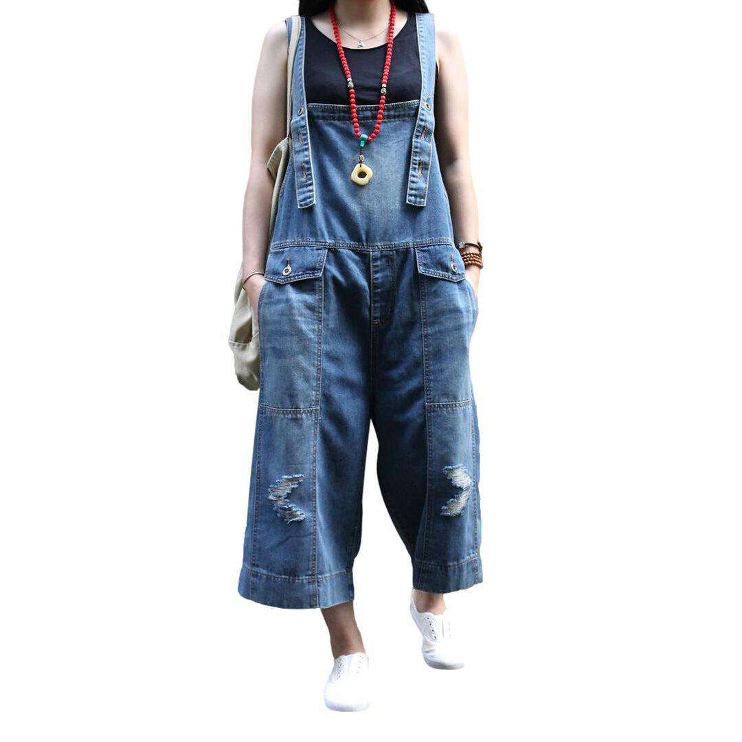 Flap pocket women denim jumpsuit