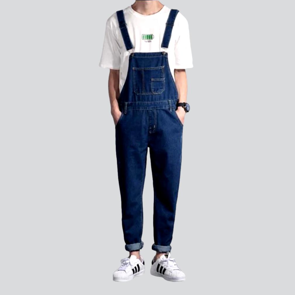 Ripped men denim jumpsuit