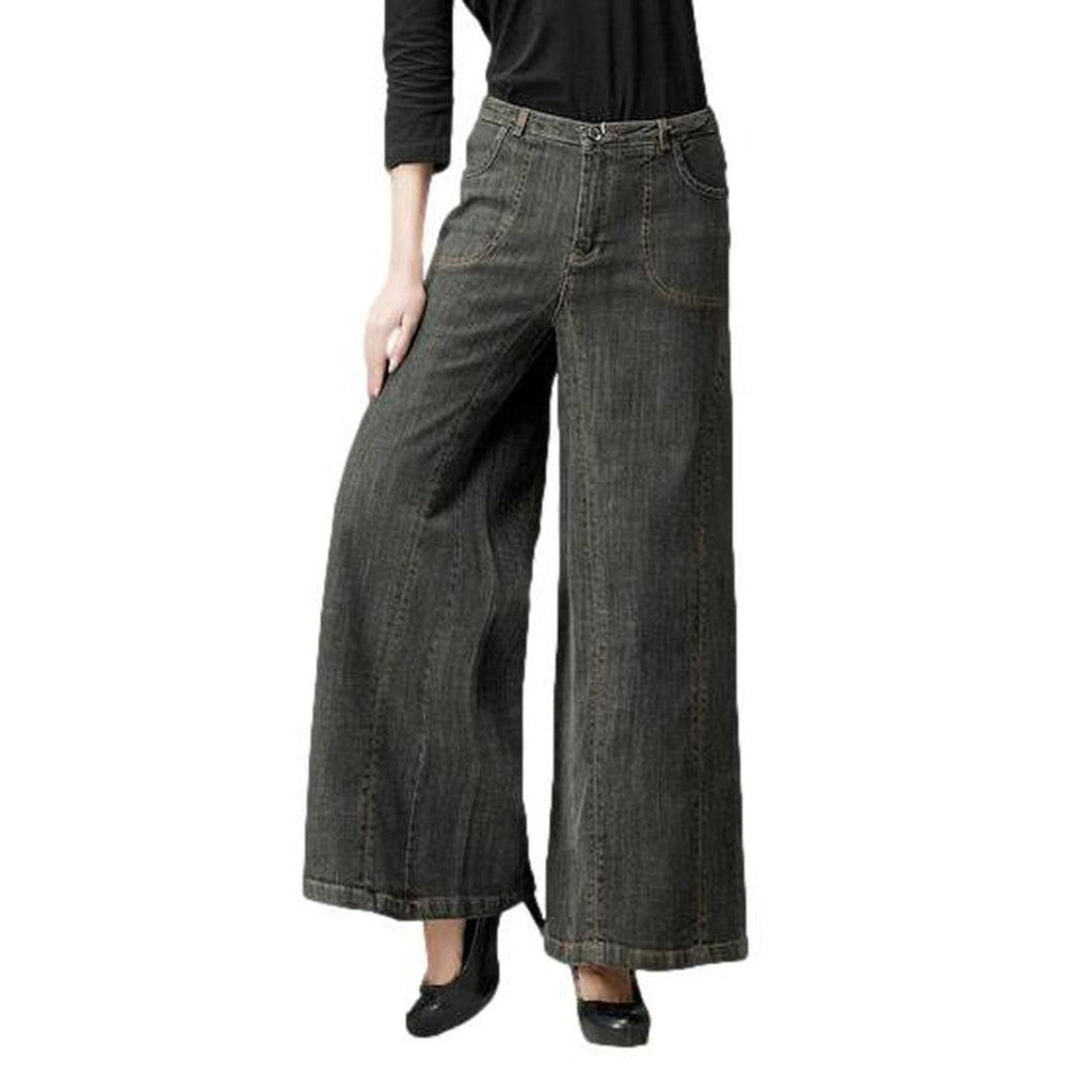 Pantalones vaqueros culotte de moda vintage para mujer