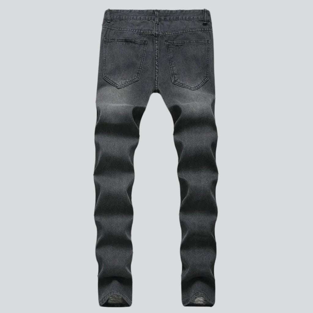 Dark grey trendy men jeans