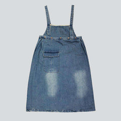 Denim dress with back drawstrings