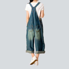 Baggy embroidered women denim jumpsuit