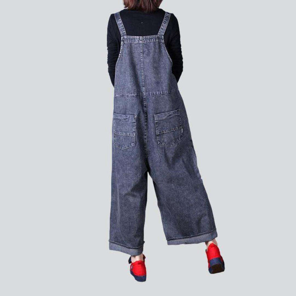 Baggy-Denim-Latzhose für Damen