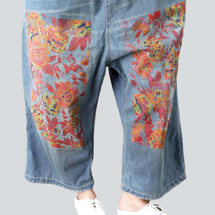 Jeans-Overall mit Blumenmuster für Damen