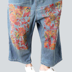 Jeans-Overall mit Blumenmuster für Damen