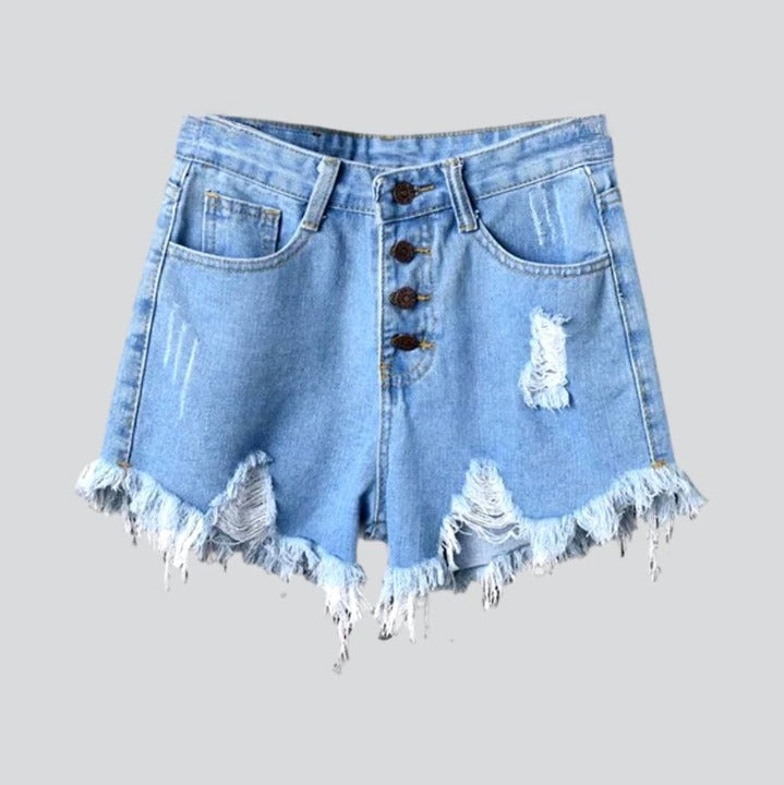 Distressed urban women denim shorts