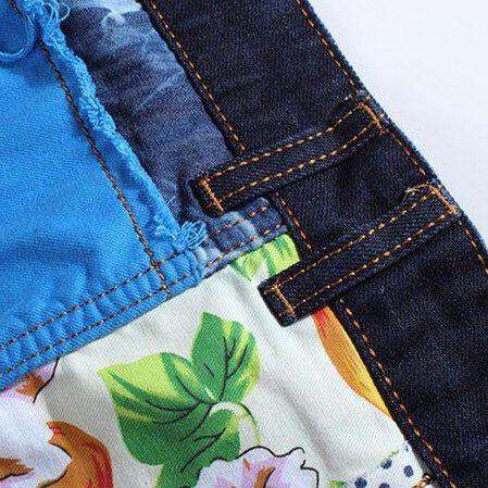 Inside-out patchwork men jeans