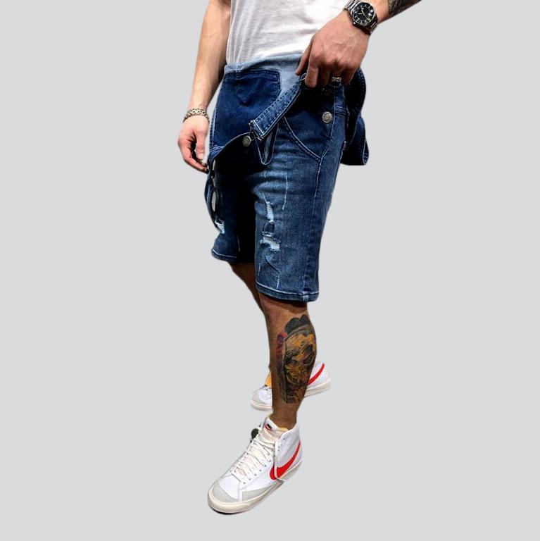 Ripped urban men denim romper