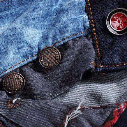 Inside-out patchwork men jeans