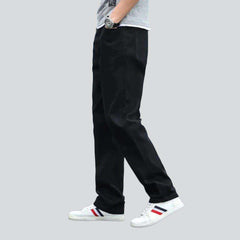 Black straight-fit jeans for men