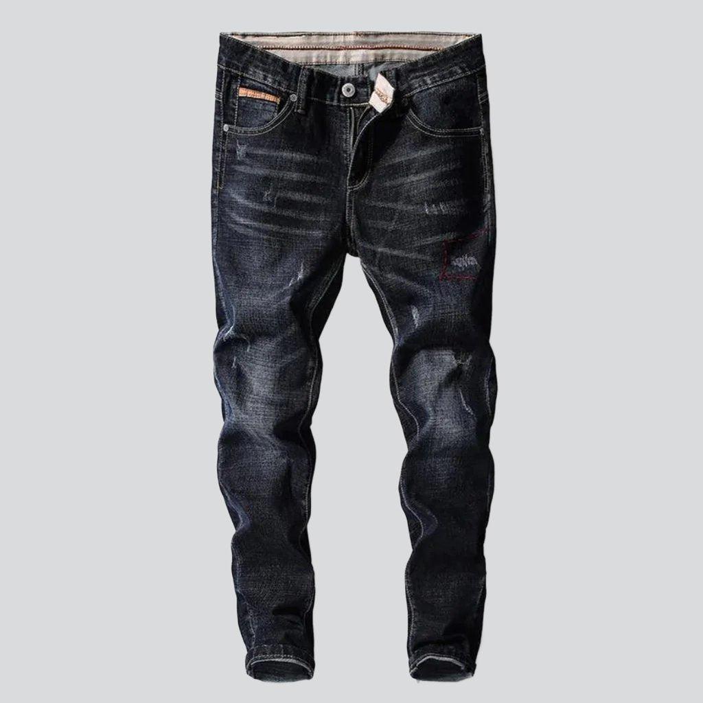 Whiskered skinny men jeans