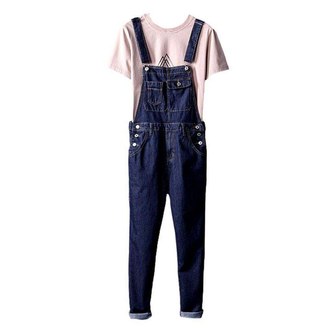 Dark wash denim jumpsuit