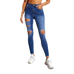 Skinny distressed jeans for women