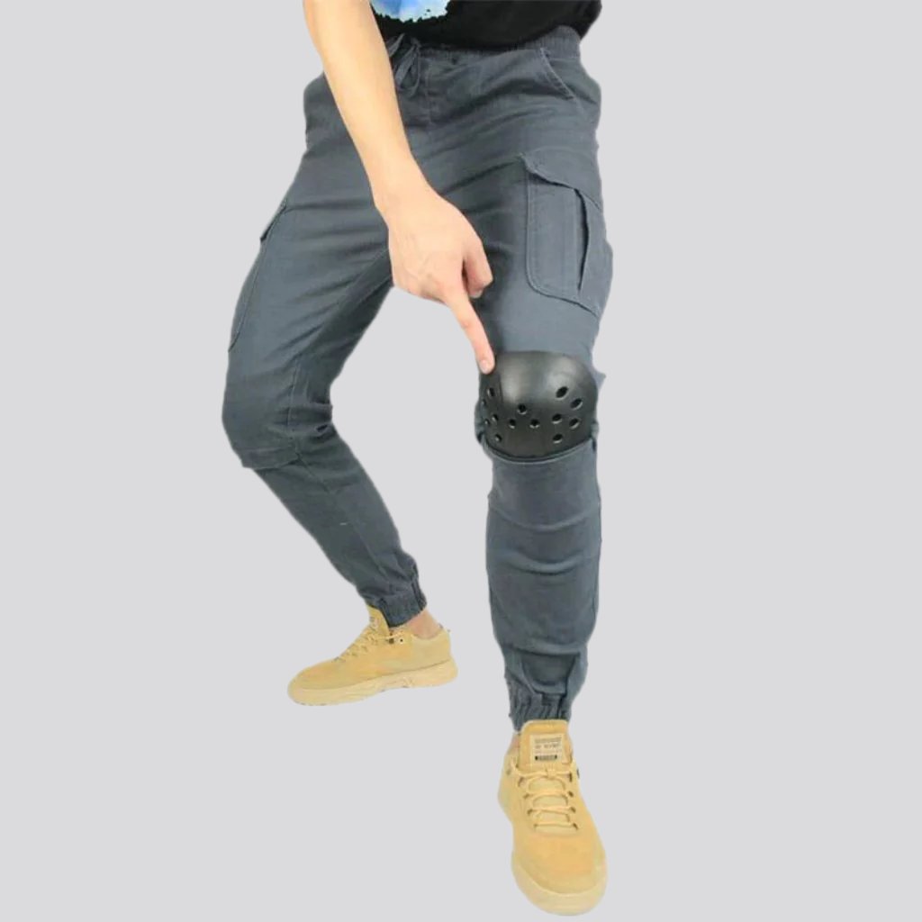 Knee-pads motorcycle jean pants