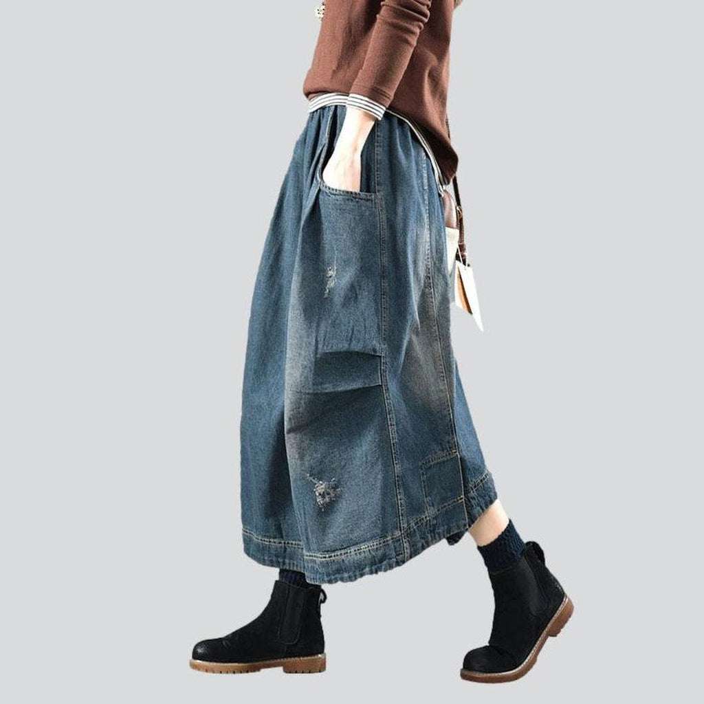 Dark wash urban denim skirt