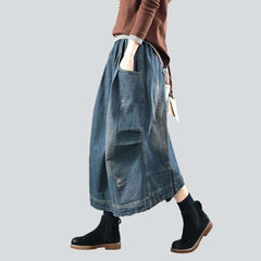 Dark wash urban denim skirt