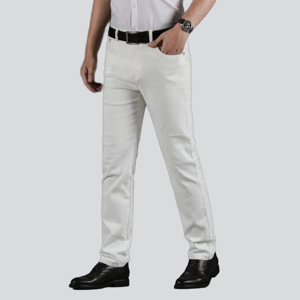 Straight white jeans for men