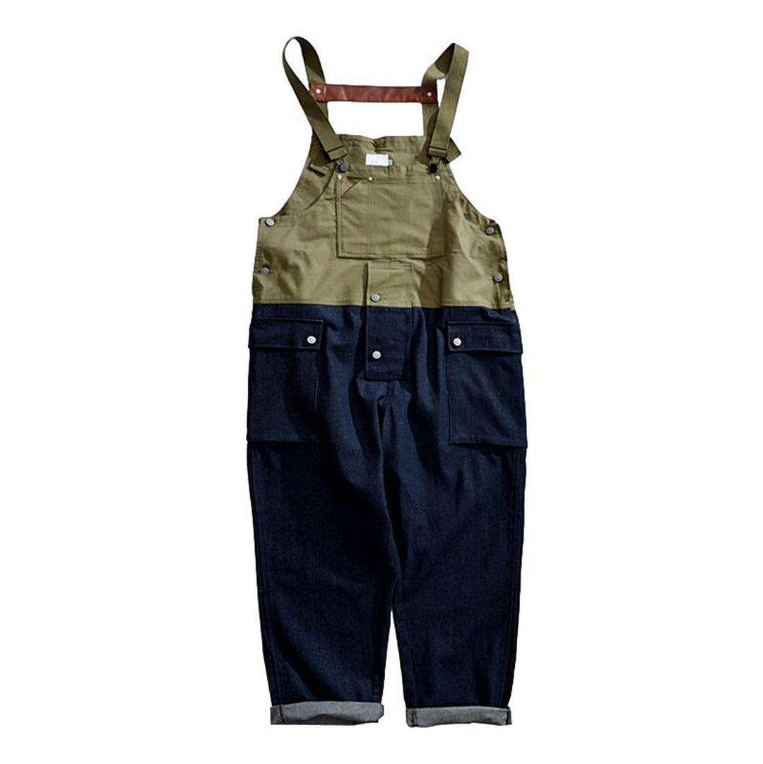 Color block men denim dungaree