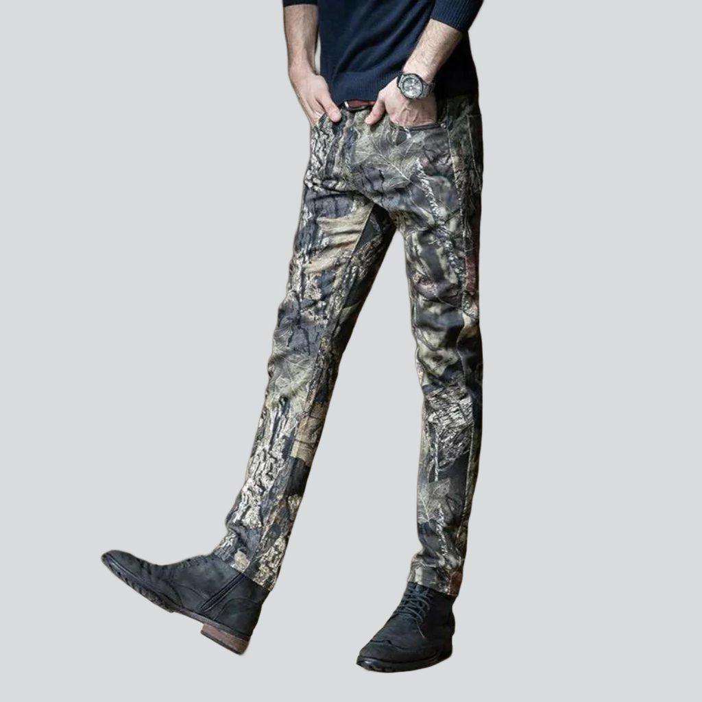 Dark print jeans for men