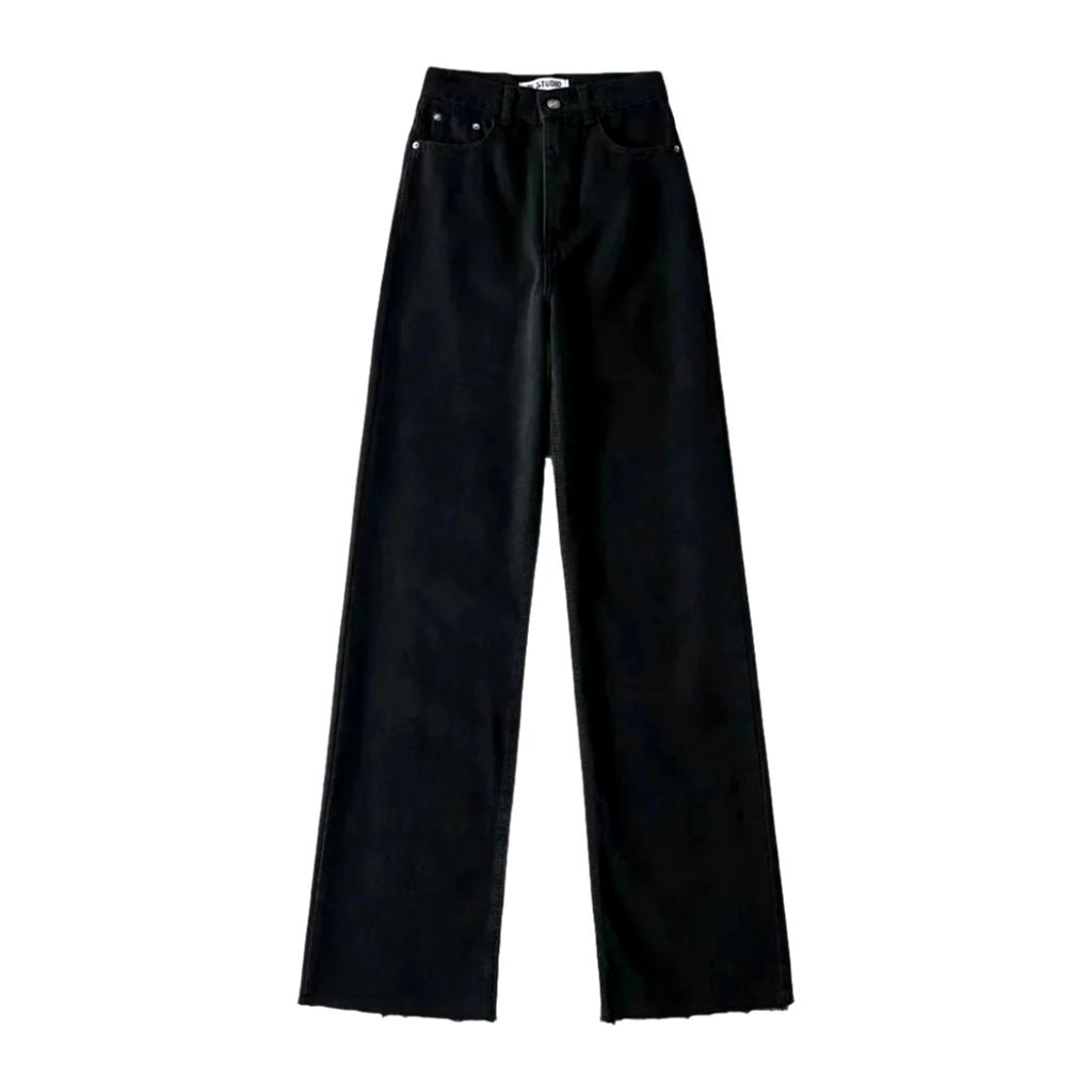 Raw-hem street jeans for women