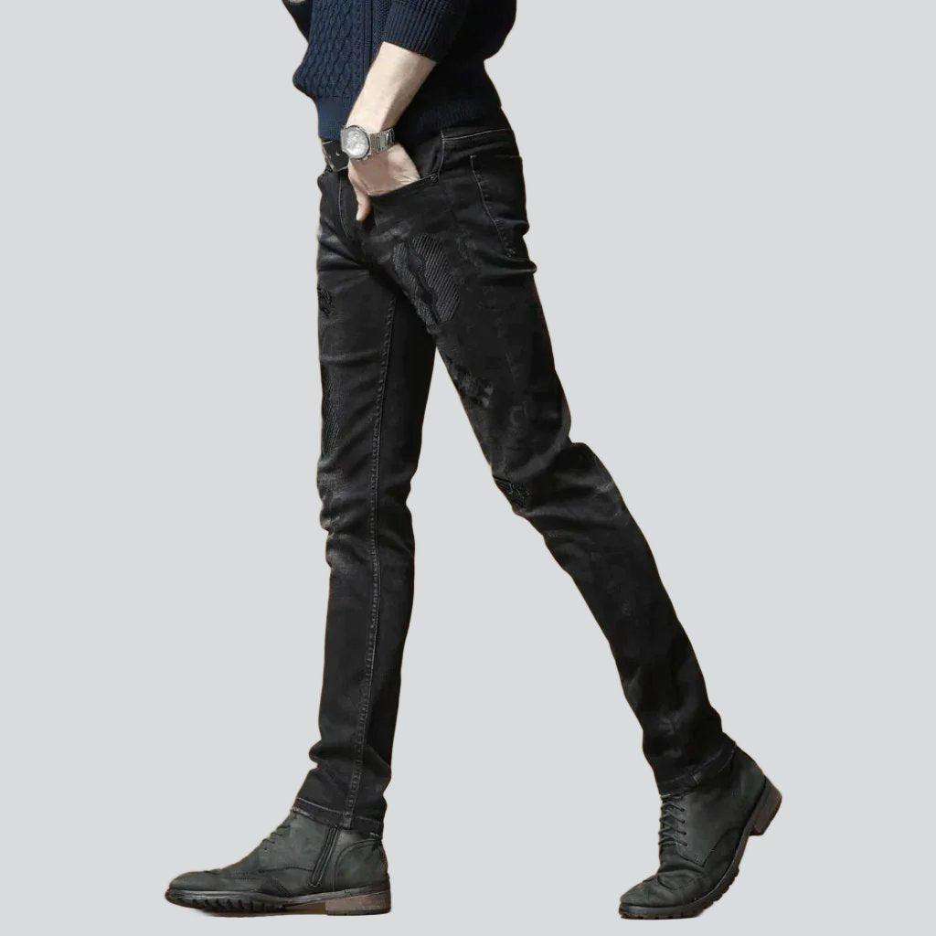 High-end print skinny men jeans