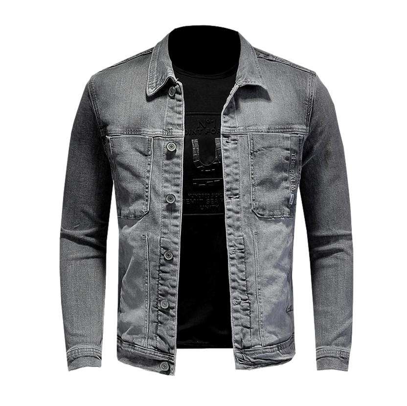 Chaqueta vaquera informal gris para hombre