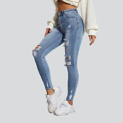 Distressed skinny women jeans