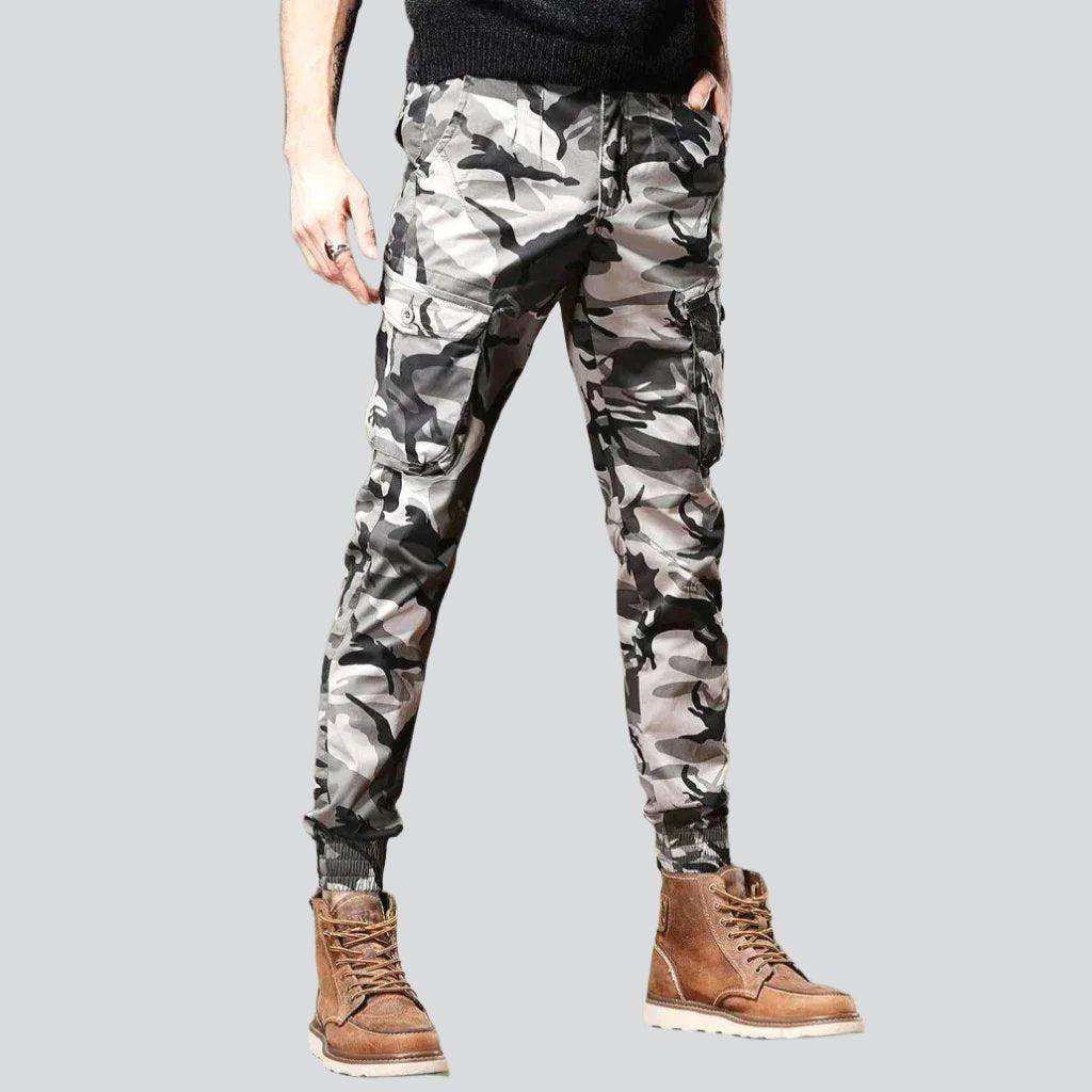 Camouflage print cargo men jeans