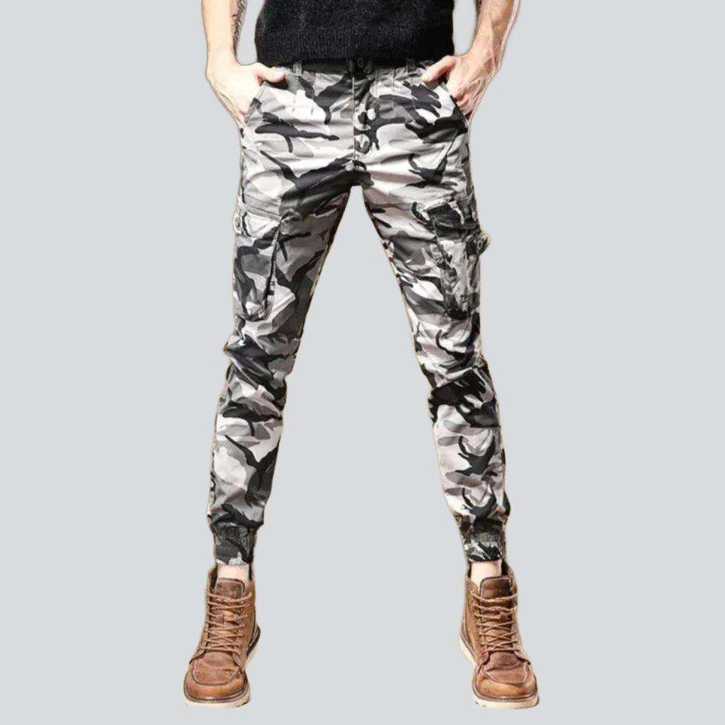 Camouflage print cargo men jeans