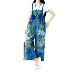 Chinese ornament women denim jumpsuit