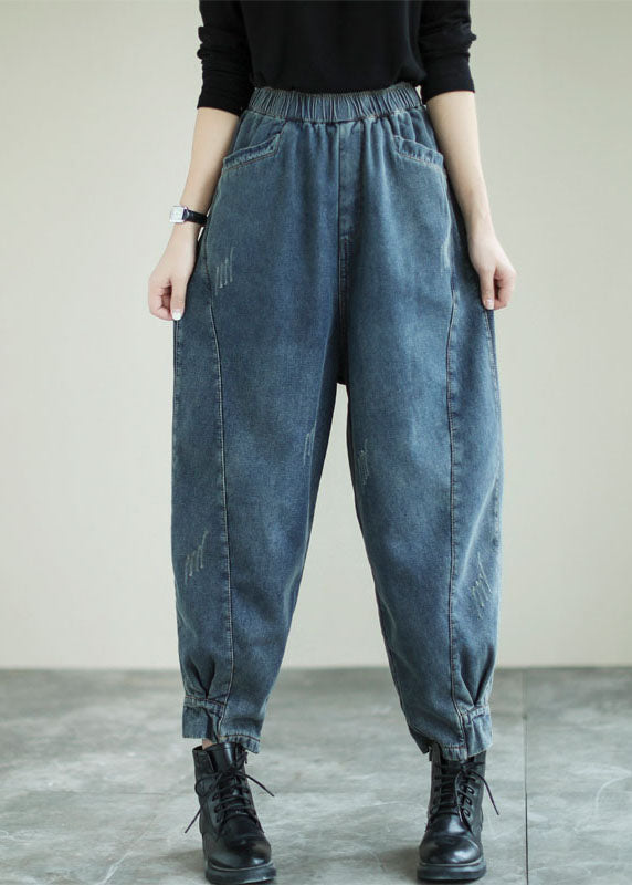 Handmade Blue Patchwork denim Pants