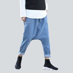 Harem denim pants for women