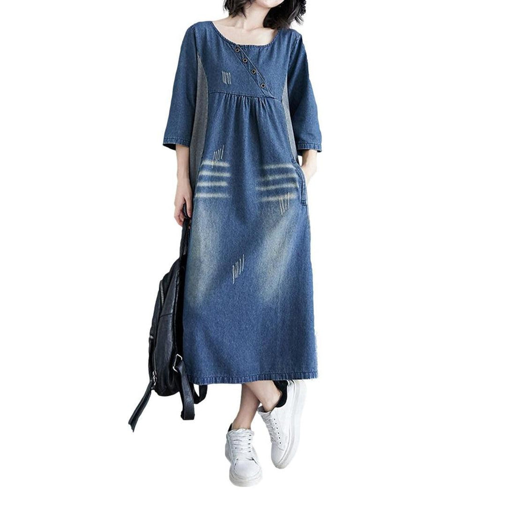 Street fashion loose denim dress