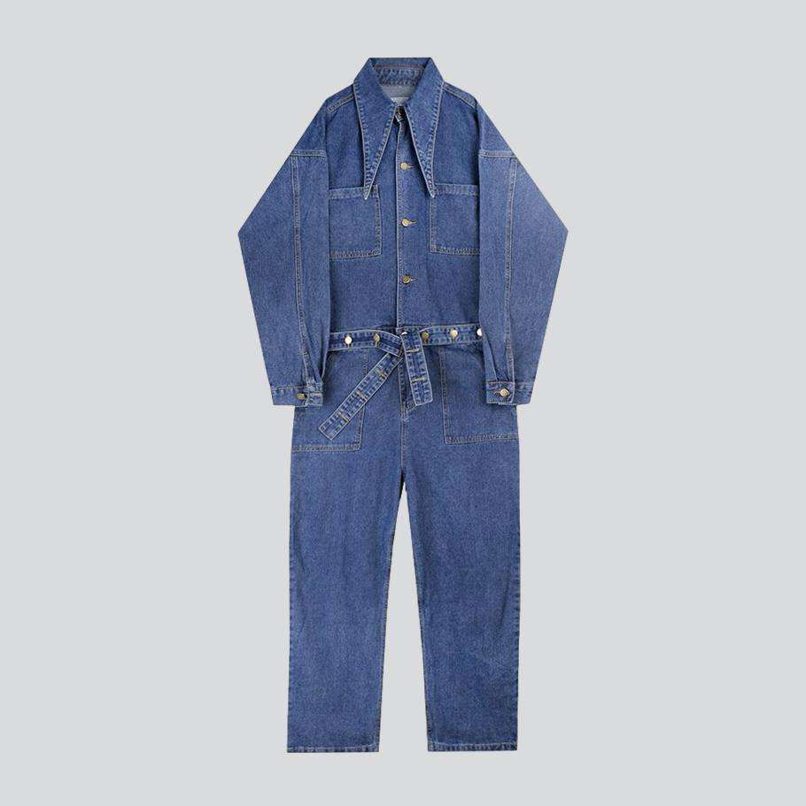 Long sleeve men denim overall