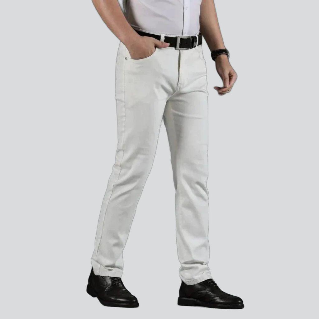 Straight white jeans for men