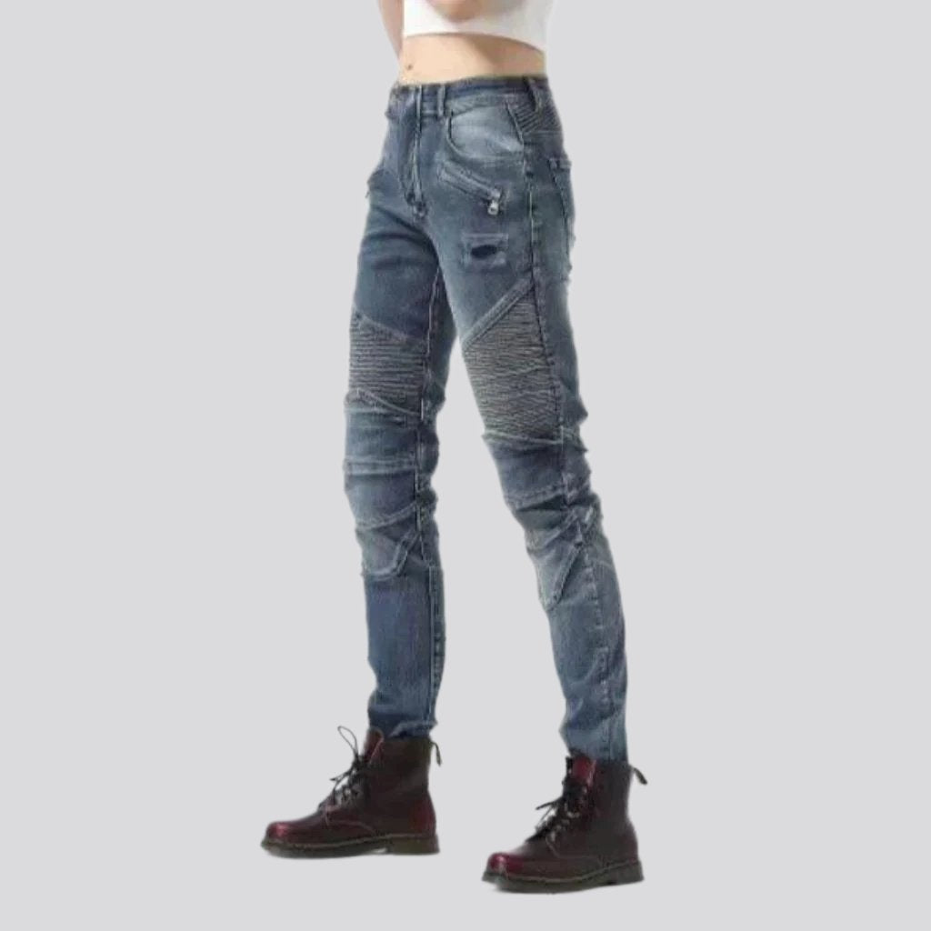 Motorradjeans mit mittlerer Taille