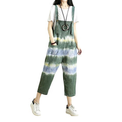 Tie-dye women denim jumpsuit