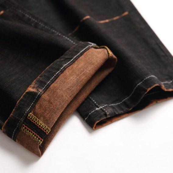 Partly over-dyed men jeans