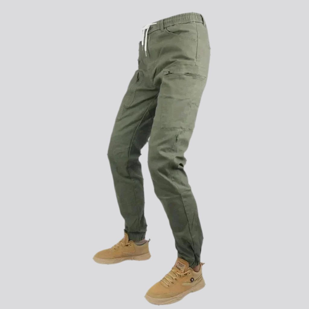 Color mid-waist riding men jean pants