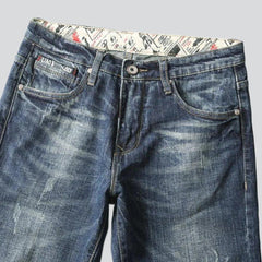 Printed pockets vintage men jeans