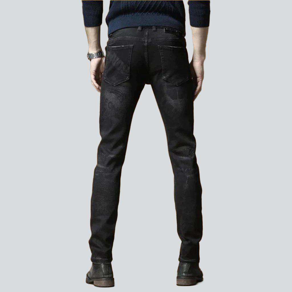 High-end print skinny men jeans