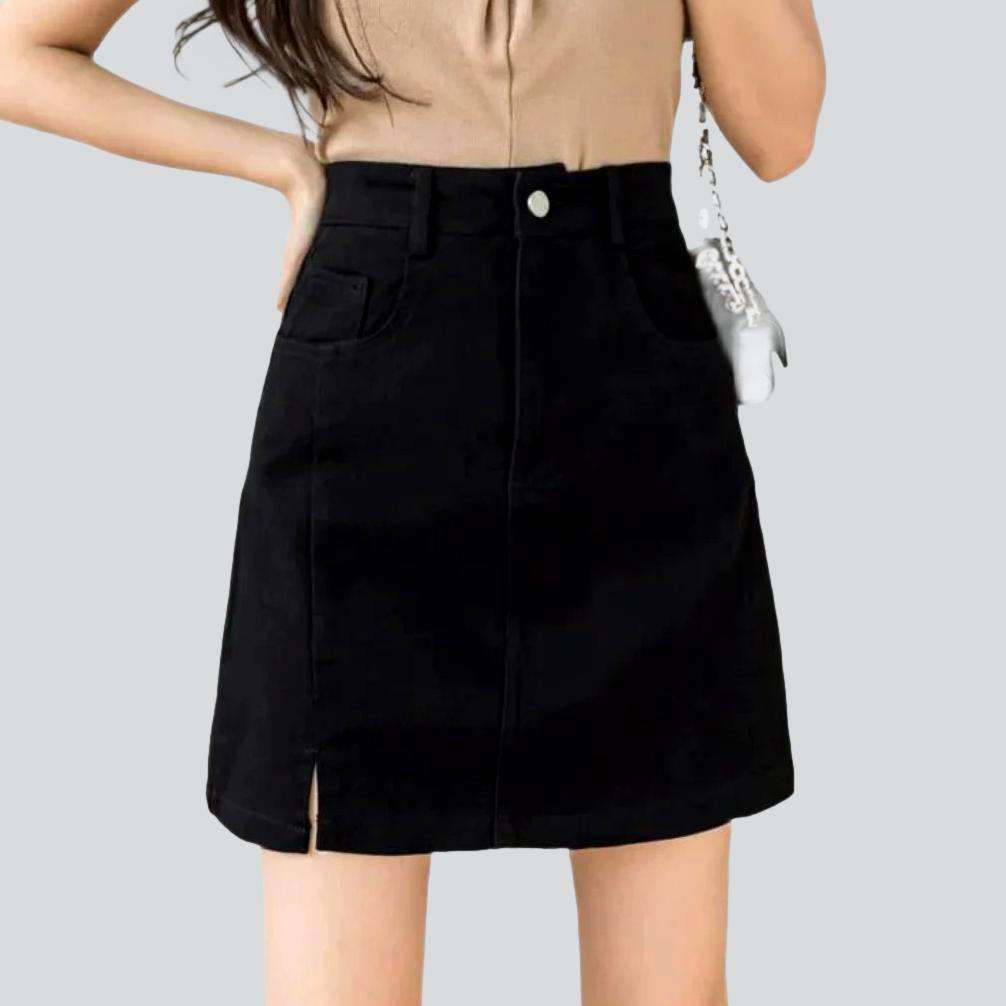 Chic casual mini denim skort